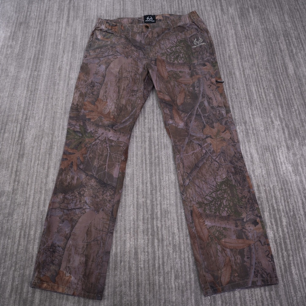Realtree Edge Camo Pants Mens Medium 33x30.5 Brown Good Hunting Outdoor Stretch